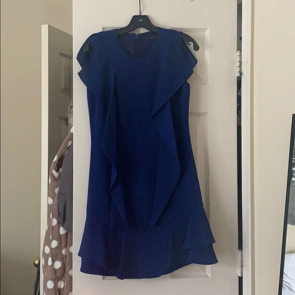 BCBG navy ruffle dress - Picture 1 of 3